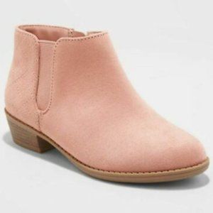 Cat & Jack Girls Micro suede Blush Pink Booties- Aleah